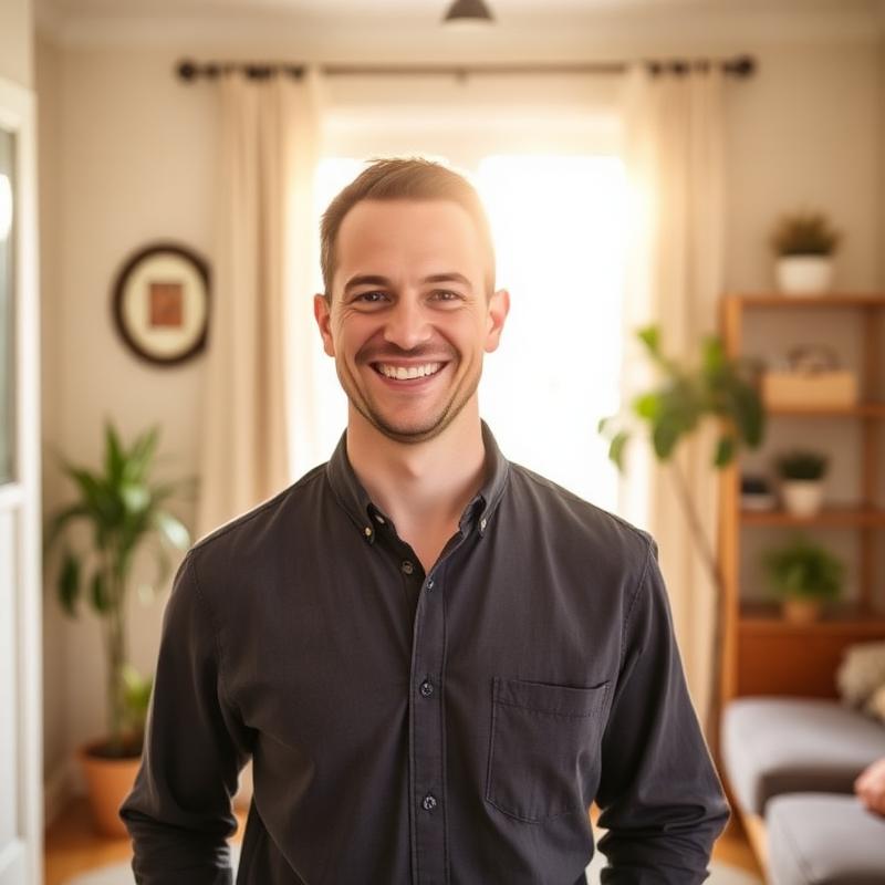 CrimsonClean founder smiling in a bright home